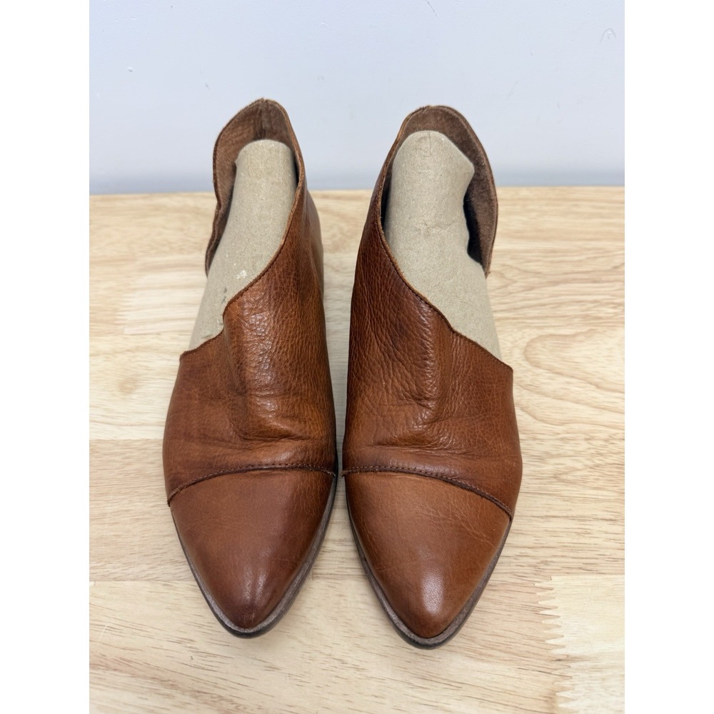 Free People Women Leather Shoe Royale Flat Brown Mule Boho Pointed EU 37 US 7#14